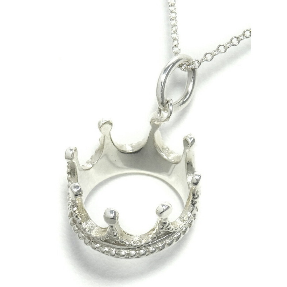 Tiffany SILVER CROWN CHARM NECKLACE